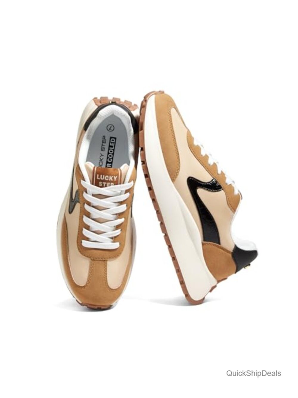 Chunky Platform Fashion Sneakers for Women Comfortable PU Leather Casual Retro